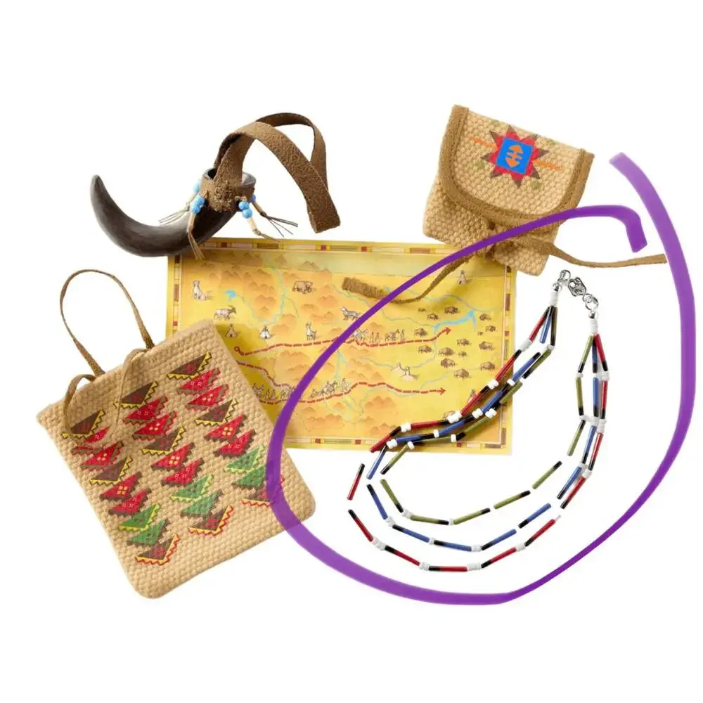 American Indian Girl Kaya Necklace 3 Strand Bead Doll Jewelry Meet Accessory New